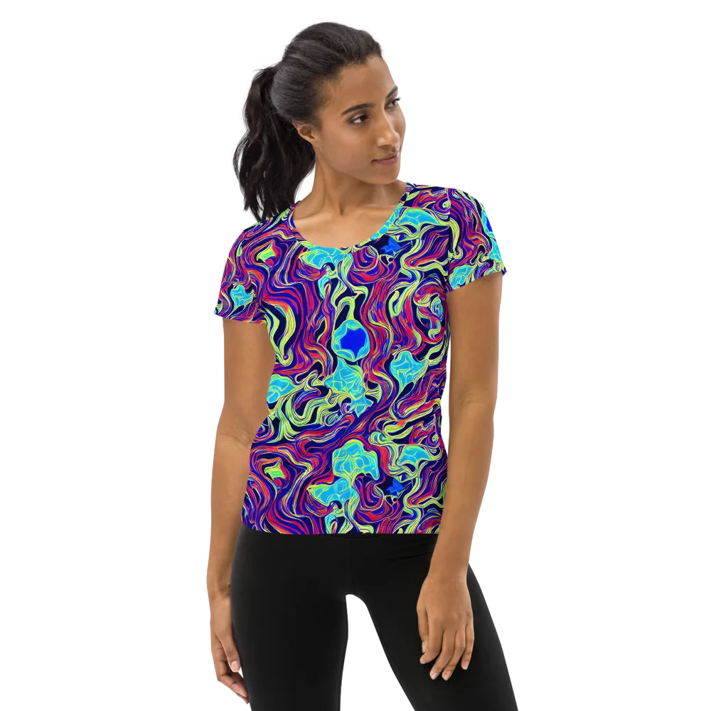 Plasma Waves on Women's Athletic T-Shirt — Front