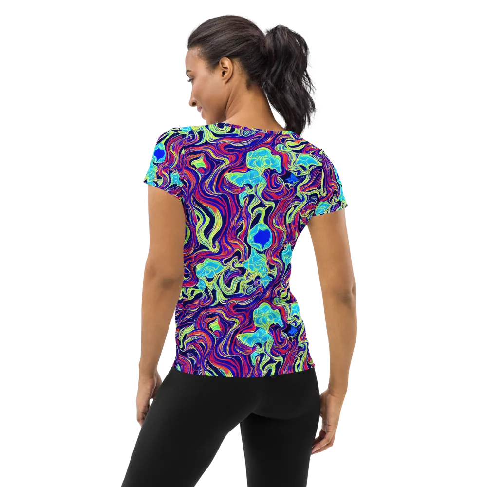 Plasma Waves on Women's Athletic T-Shirt — Back