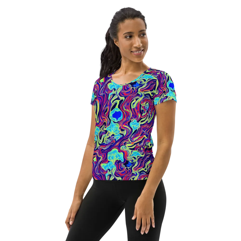 Plasma Waves on Women's Athletic T-Shirt — Left