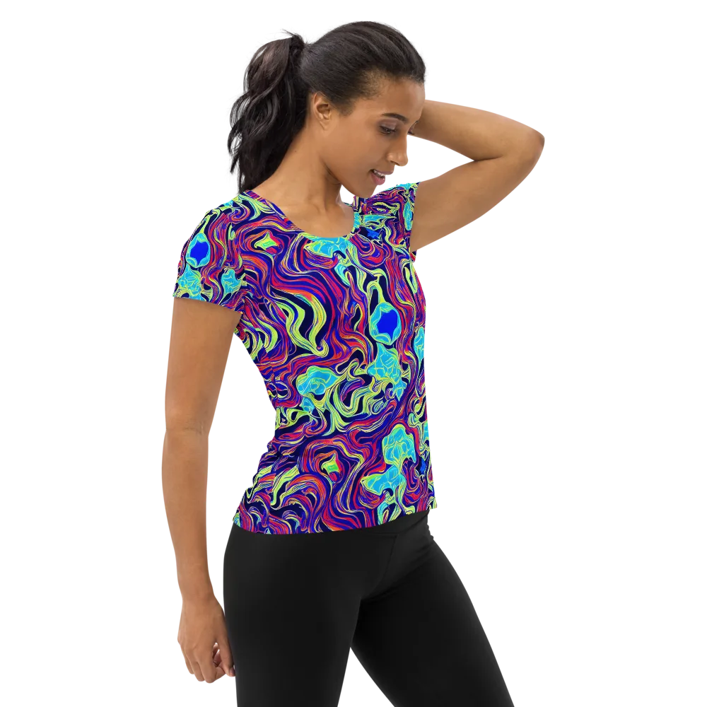 Plasma Waves on Women's Athletic T-Shirt — Right