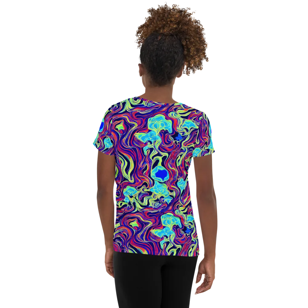 Plasma Waves on Women's Athletic T-Shirt — Back