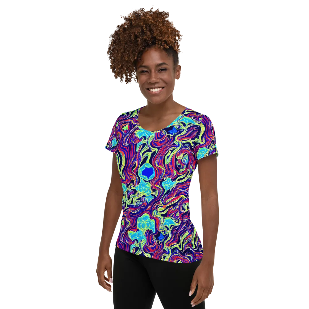 Plasma Waves on Women's Athletic T-Shirt — Left