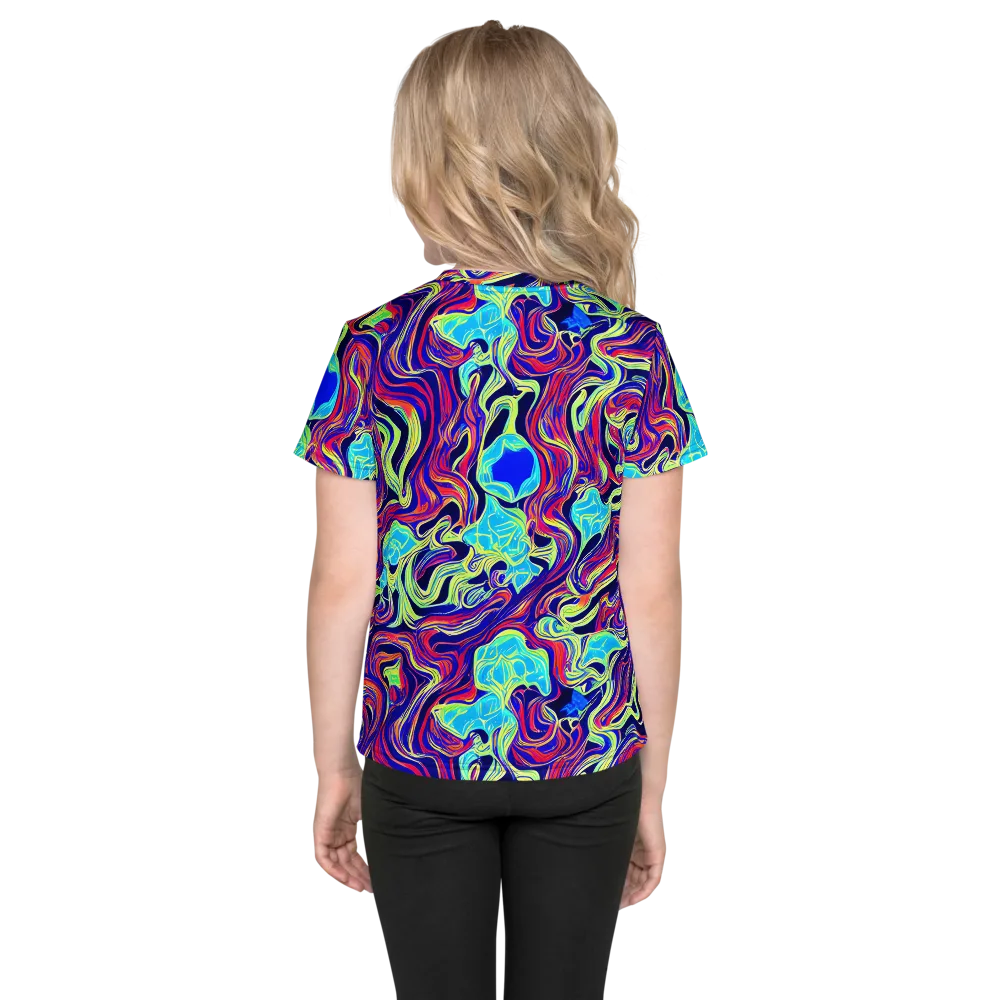 Plasma Waves on Kids Crew Neck T-Shirt — Back