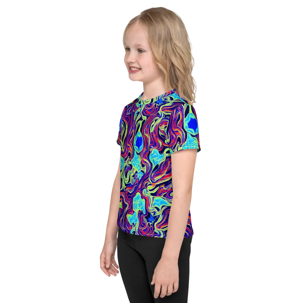 Plasma Waves on Kids Crew Neck T-Shirt — Left