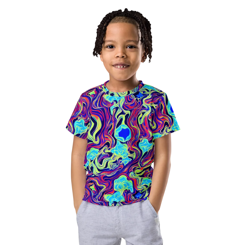 Plasma Waves on Kids Crew Neck T-Shirt — Front