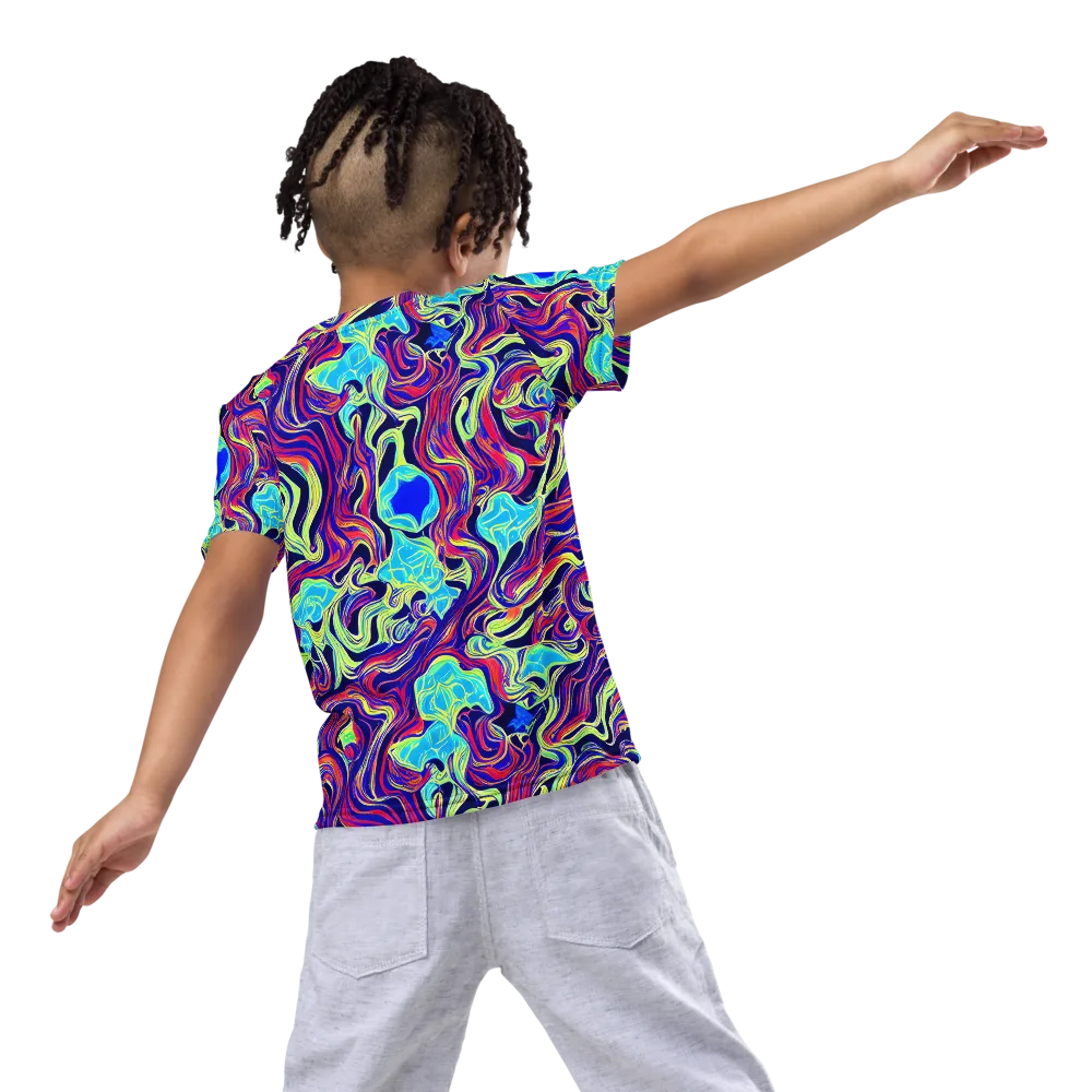 Plasma Waves on Kids Crew Neck T-Shirt — Back