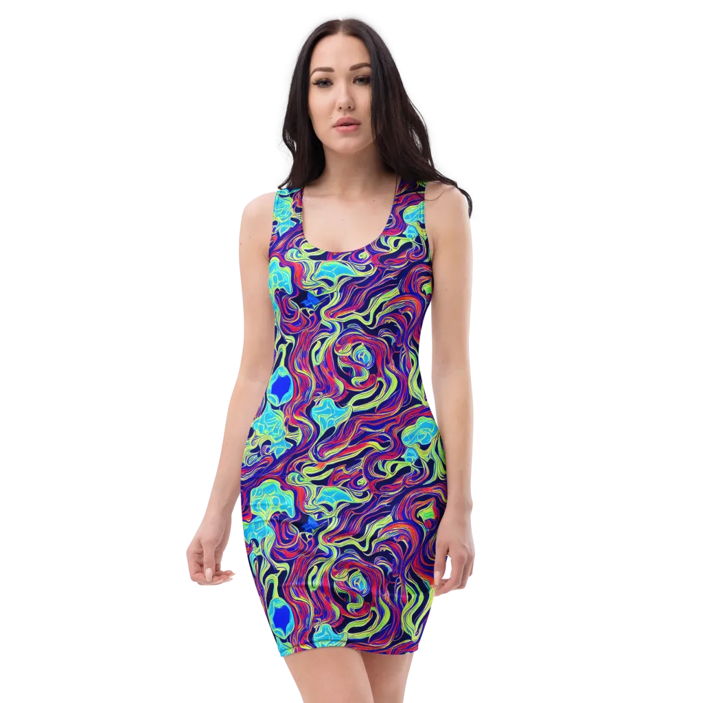 Plasma Waves on Bodycon Dress — Front