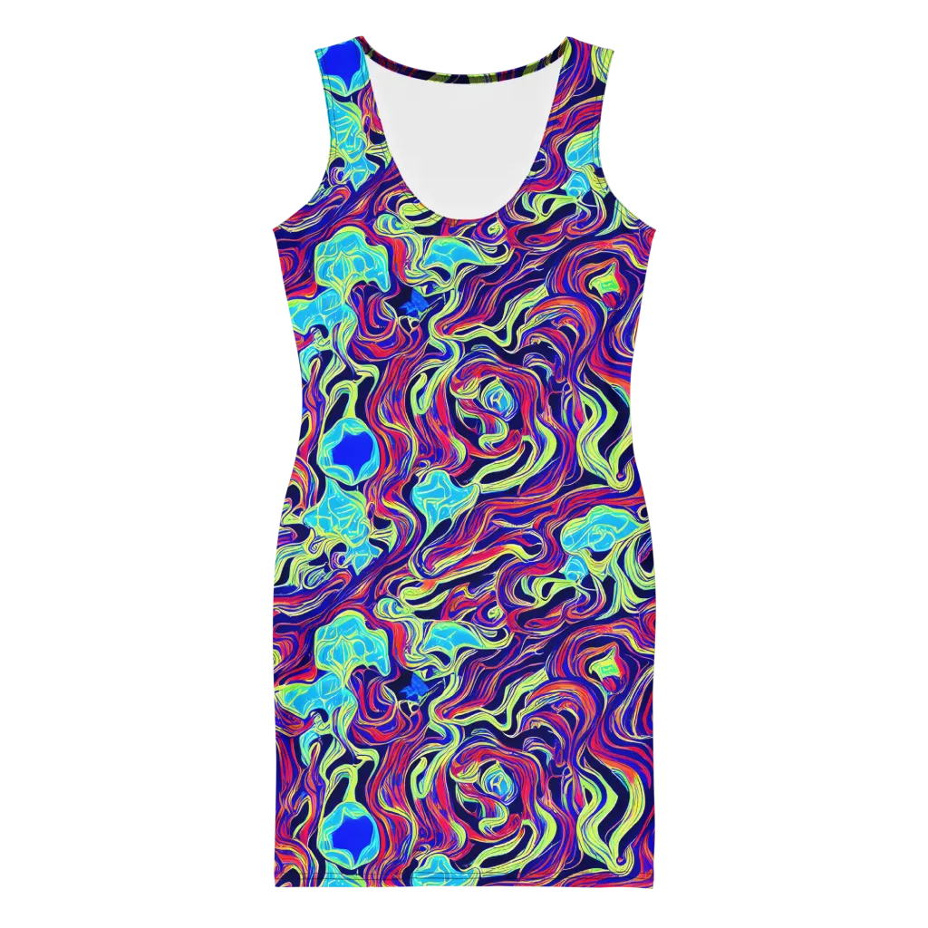 Plasma Waves on Bodycon Dress — Front