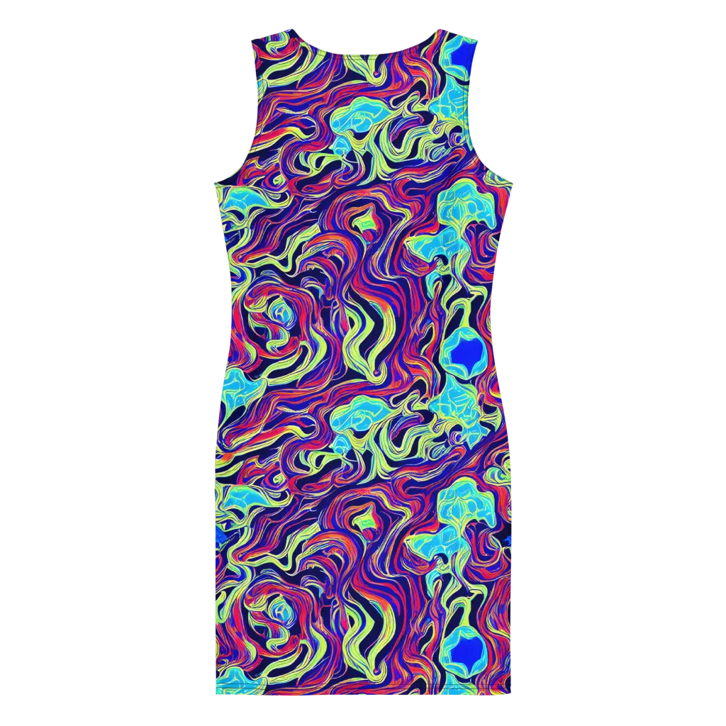 Plasma Waves on Bodycon Dress — Back