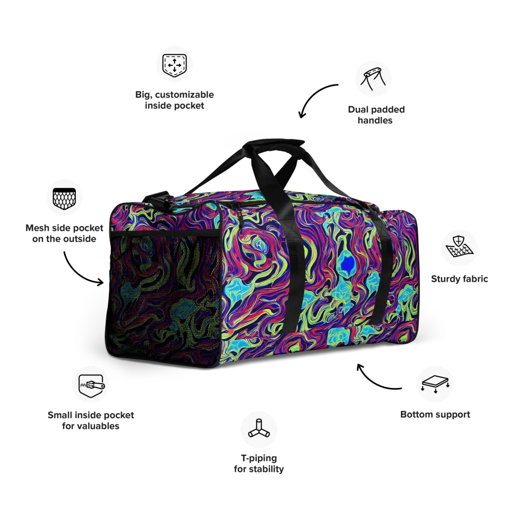Plasma Waves on Duffle Bag — Right Front