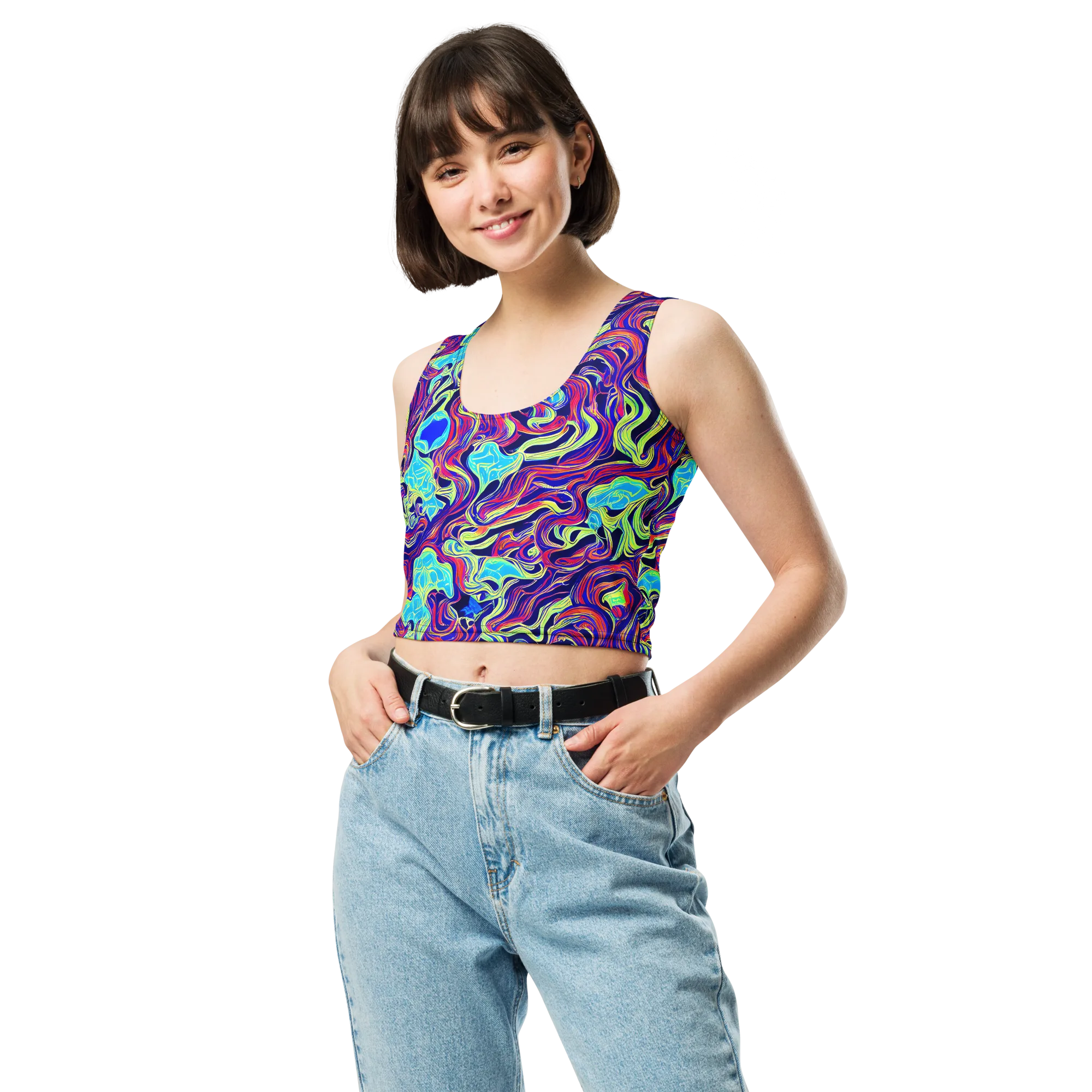 Plasma Waves on Crop Top — Front