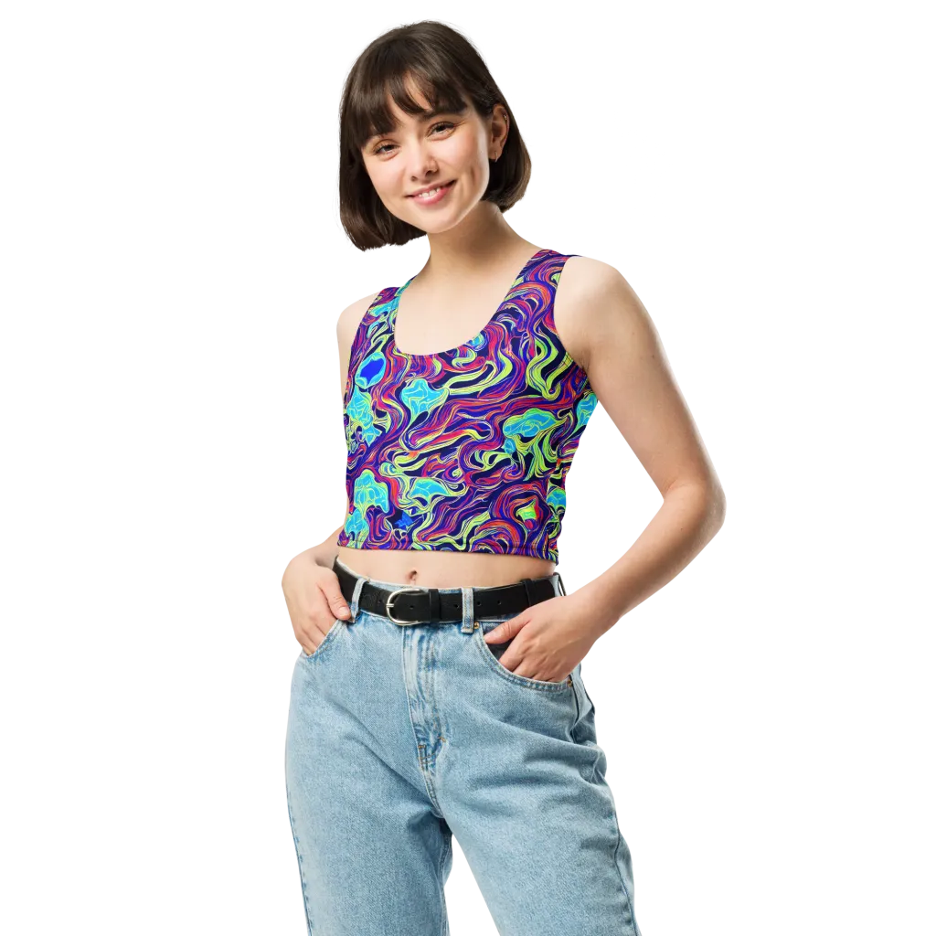 Plasma Waves on Crop Top — Front