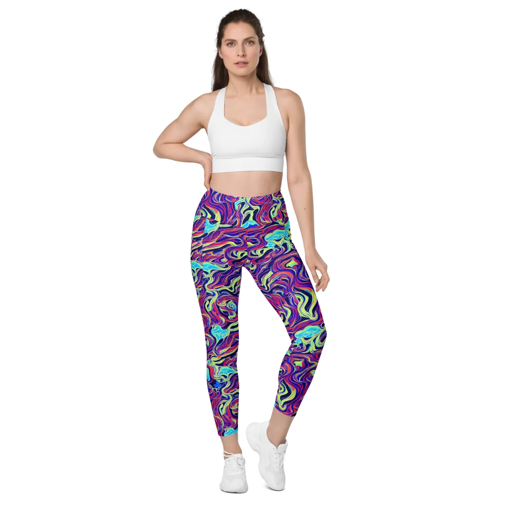 Plasma Waves on Leggings with Pockets — Front