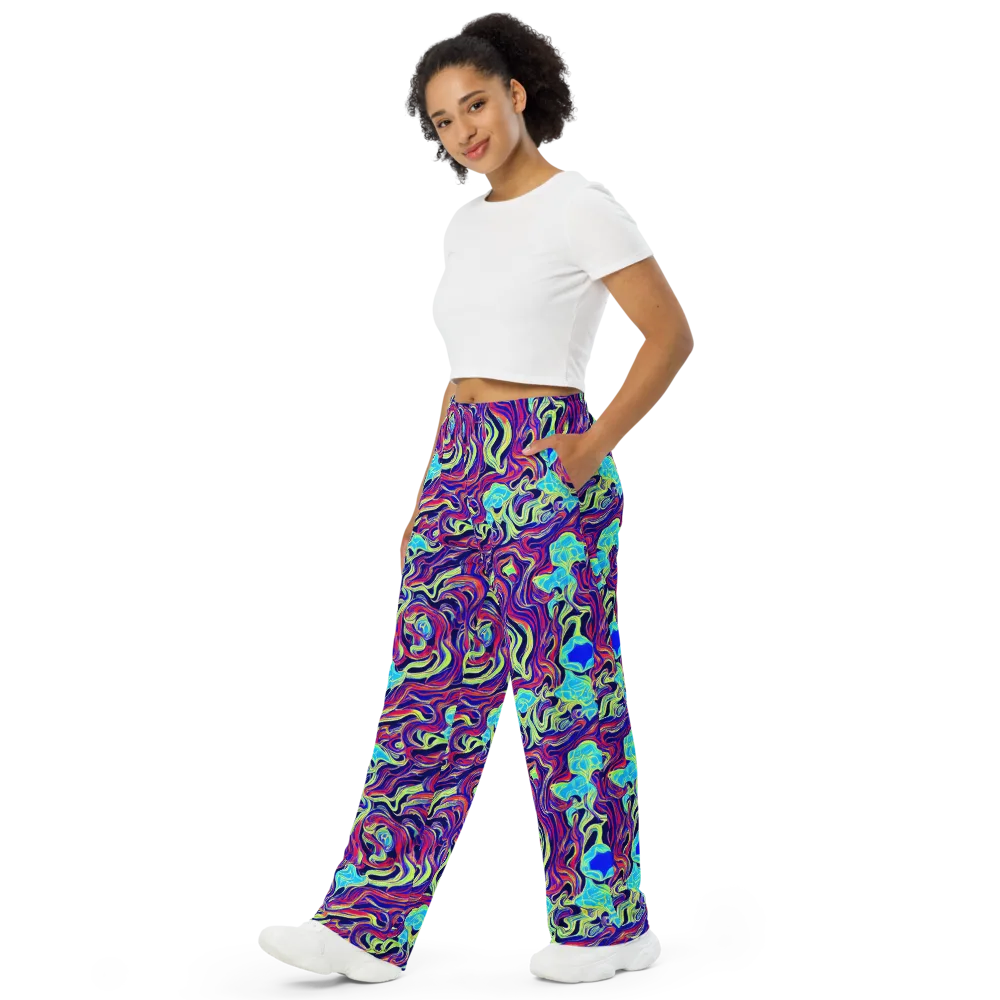 Plasma Waves on Wide-Leg Pants — Left Front