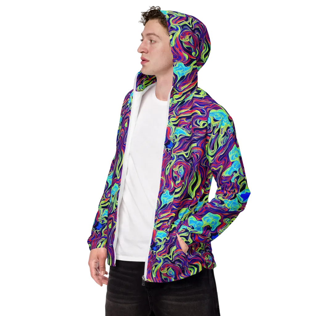 Plasma Waves on Men's Windbreaker — Left Front