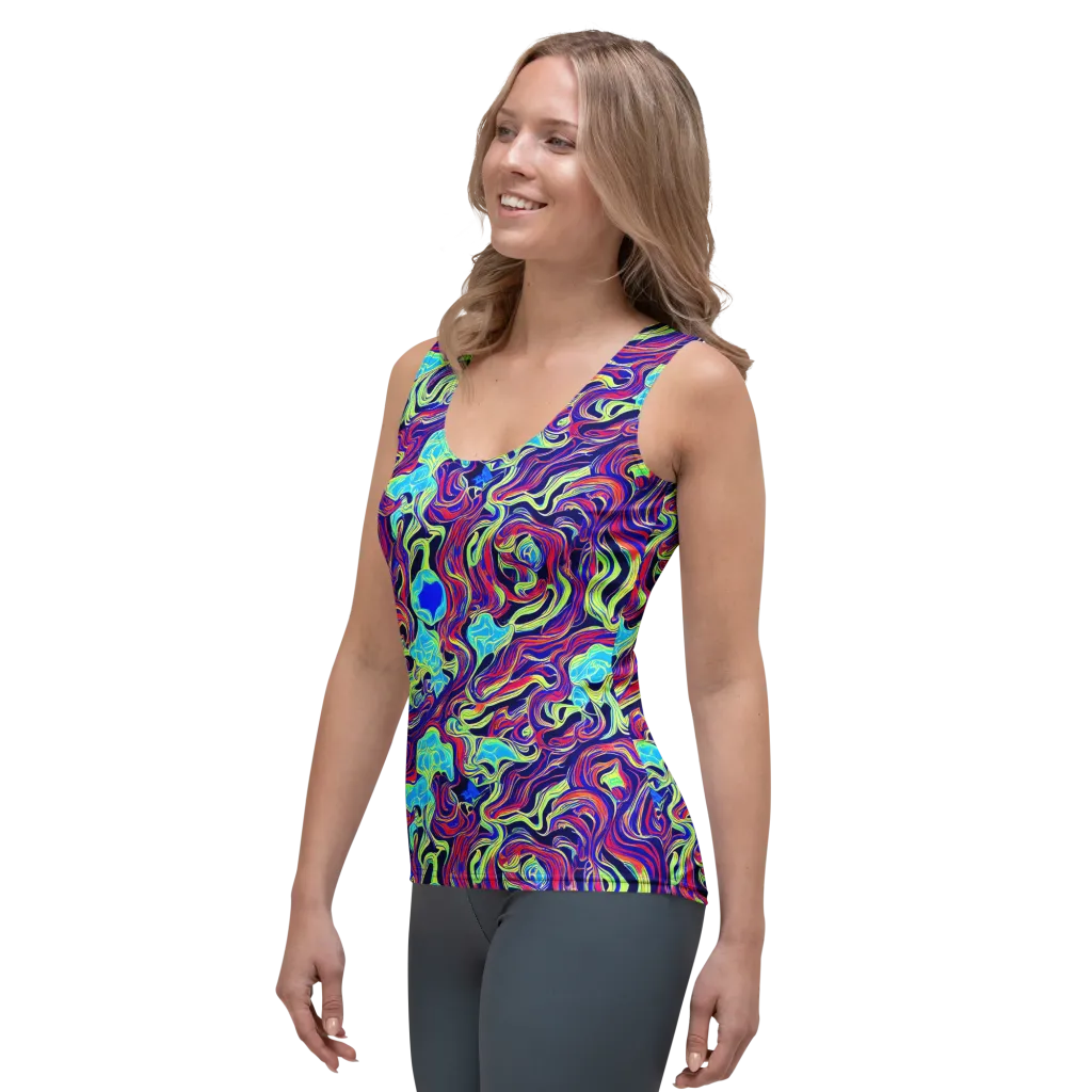 Plasma Waves on Women's Tank Top — Left Front