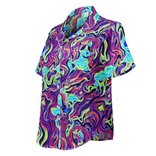 Plasma Waves on a Women's Short Sleeve Pajama Top