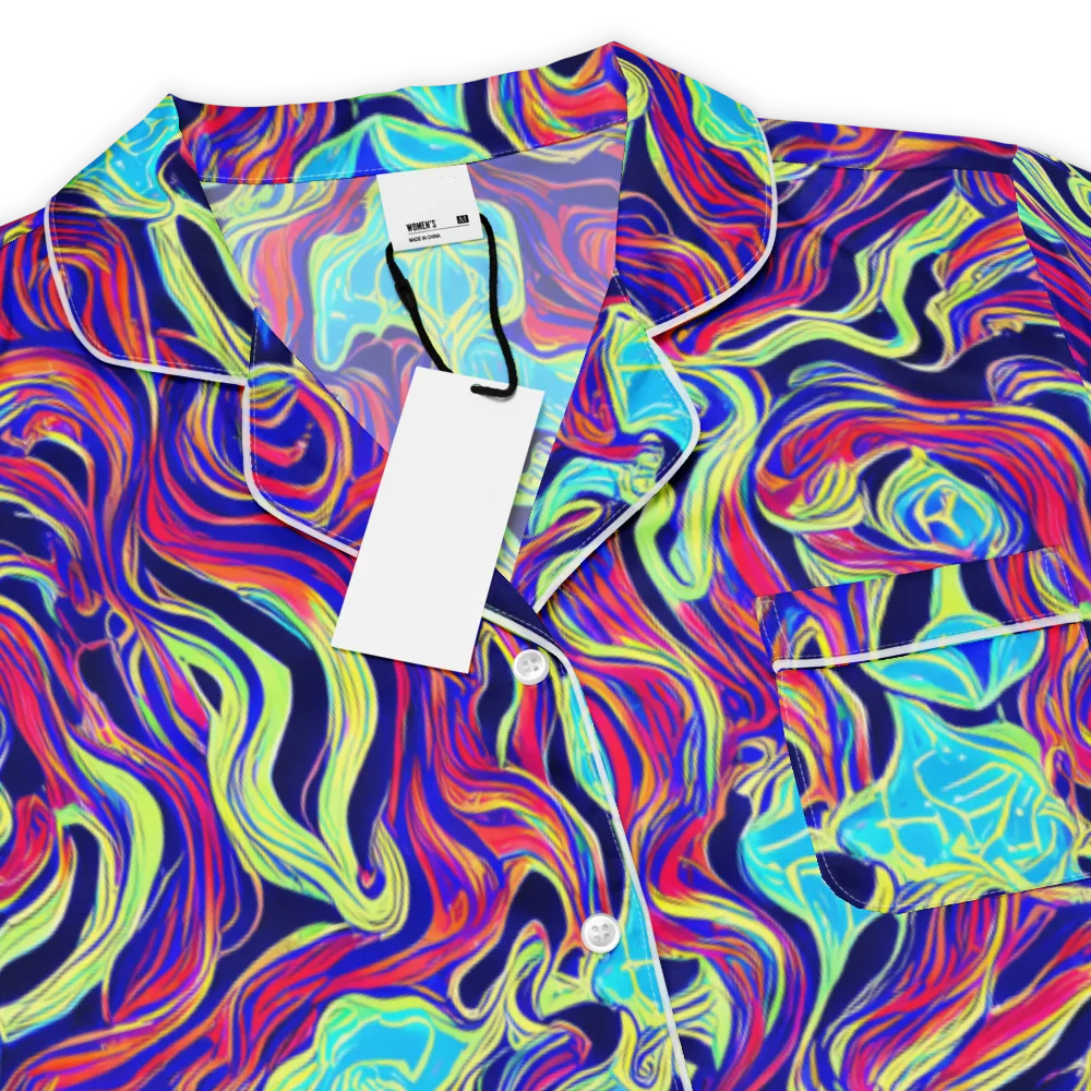 Plasma Waves on Women's Short Sleeve Pajama Top — Product details
