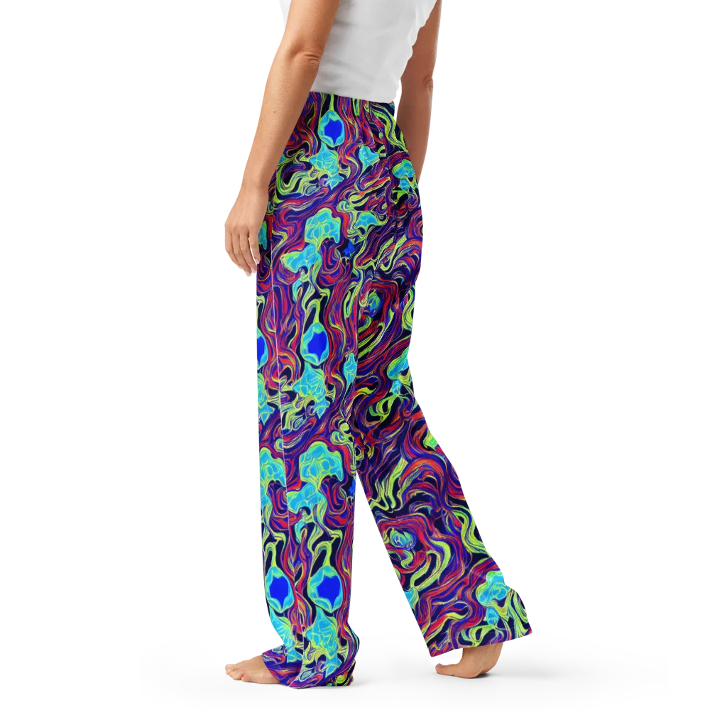 Plasma Waves on Women's Pajama Pants — Left