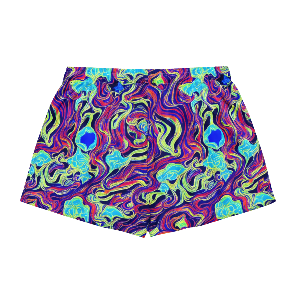 Plasma Waves on Women's Pajama Shorts — Back