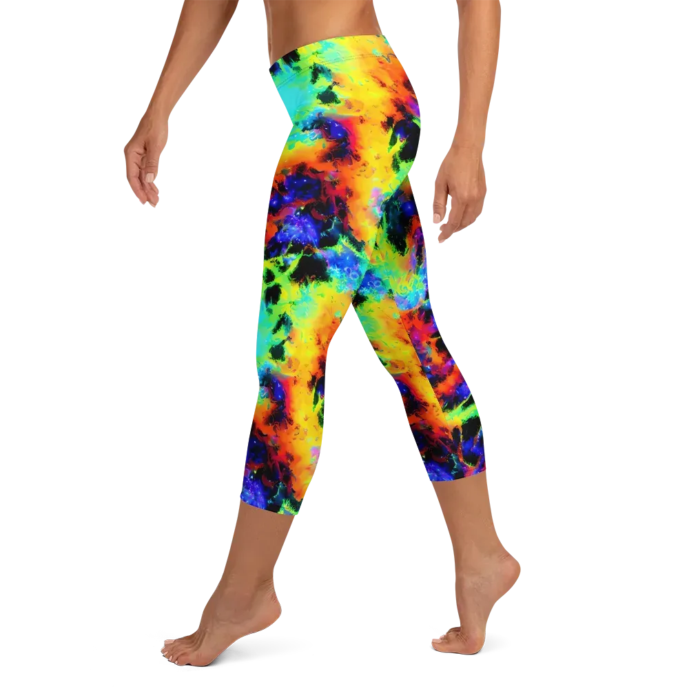 Psychic Pigment on Capri Leggings — Left