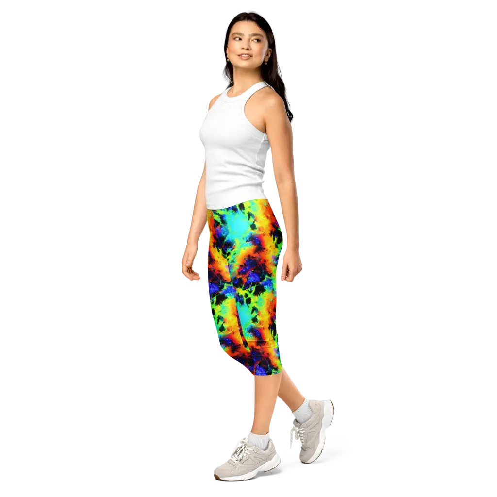 Psychic Pigment on Capri Leggings — Left Front