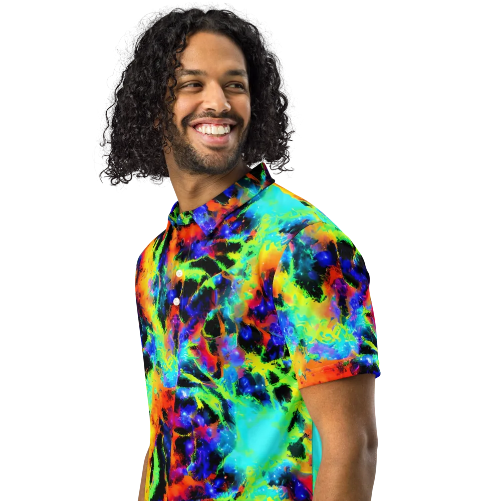 Psychic Pigment on Men's Slim Fit Polo Shirt — Left Front