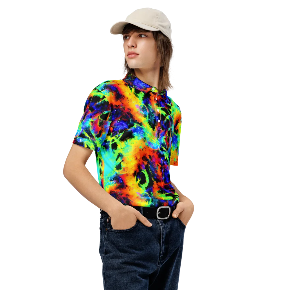 Psychic Pigment on Men's Slim Fit Polo Shirt — Right Front