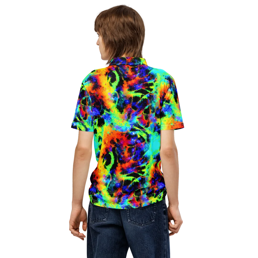 Psychic Pigment on Men's Slim Fit Polo Shirt — Back