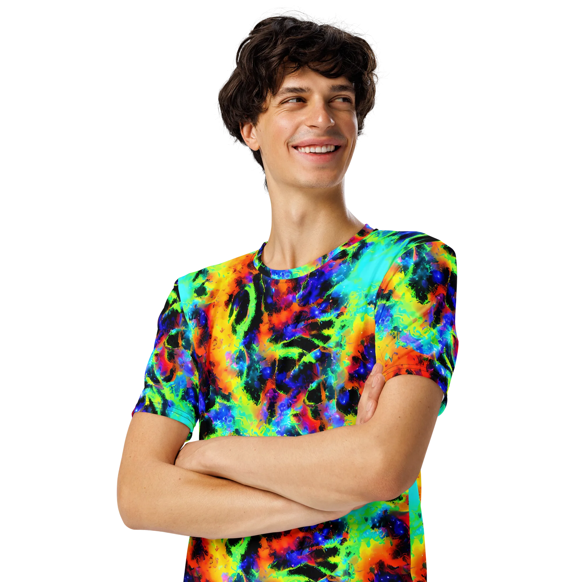 Psychic Pigment on Men's Crew Neck T-Shirt — Left Front