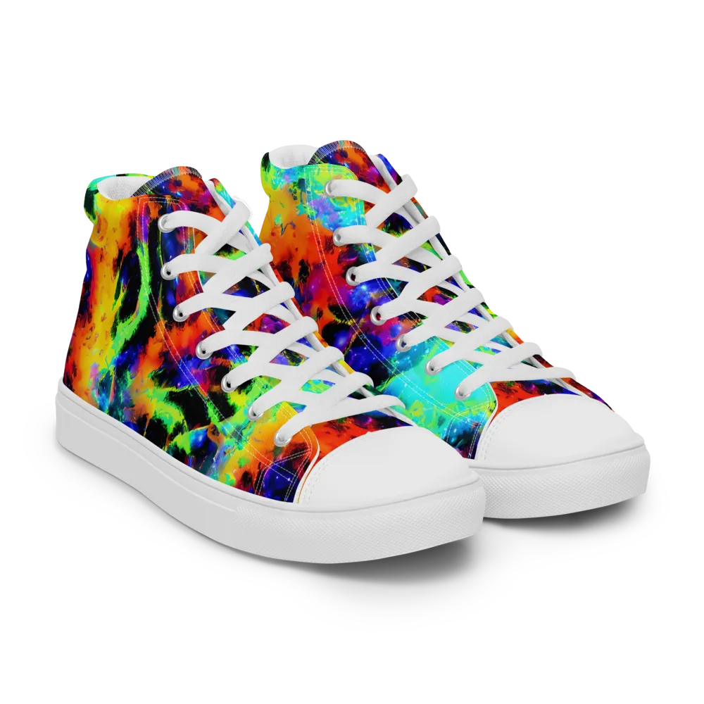 Psychic Pigment on Men's High Top Canvas Shoes — Right Front