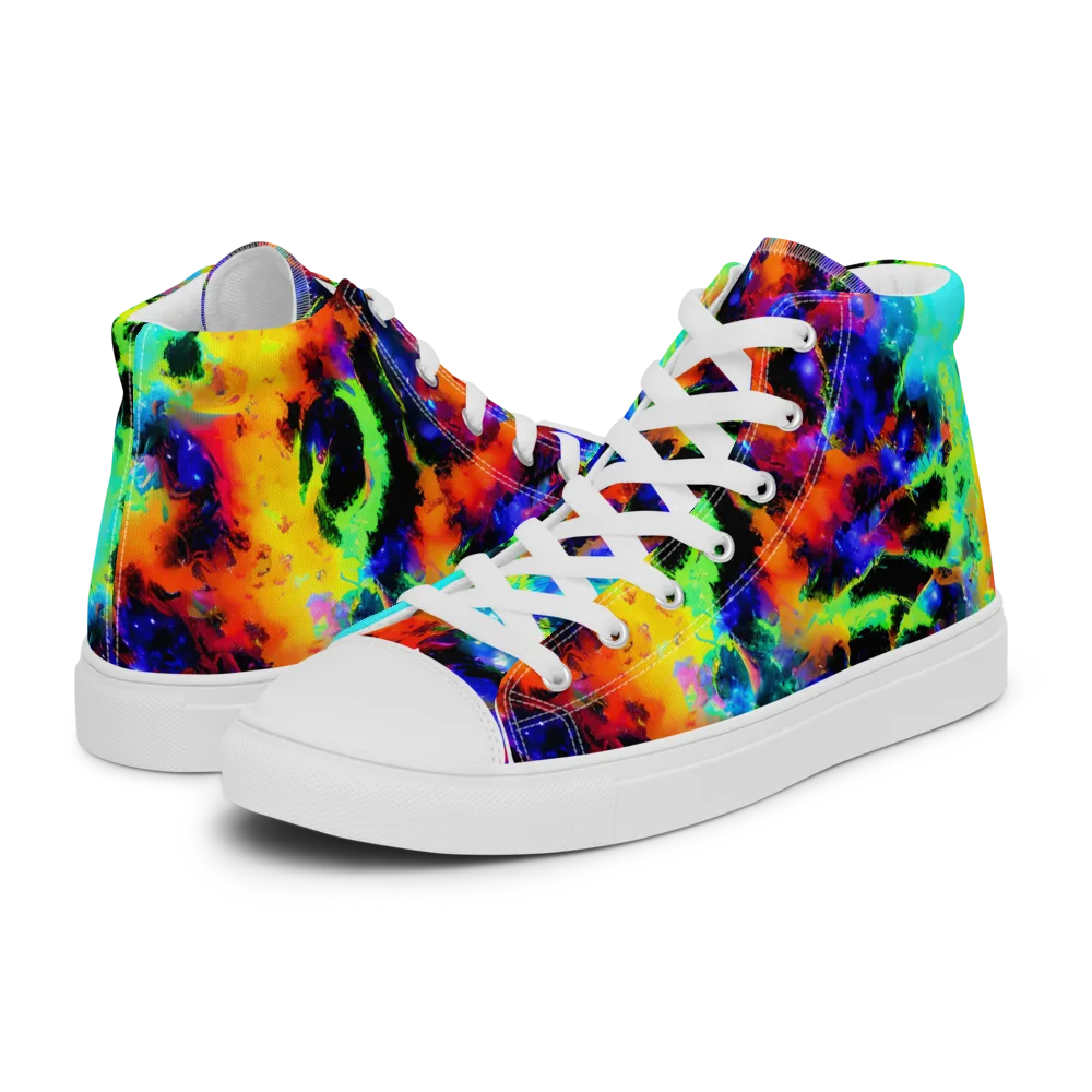 Psychic Pigment on Men's High Top Canvas Shoes — Left