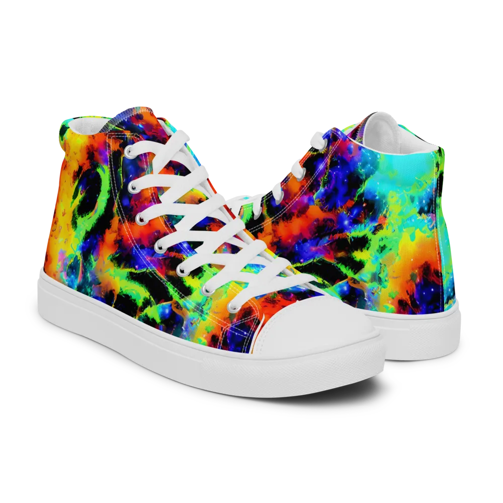 Psychic Pigment on Men's High Top Canvas Shoes — Right