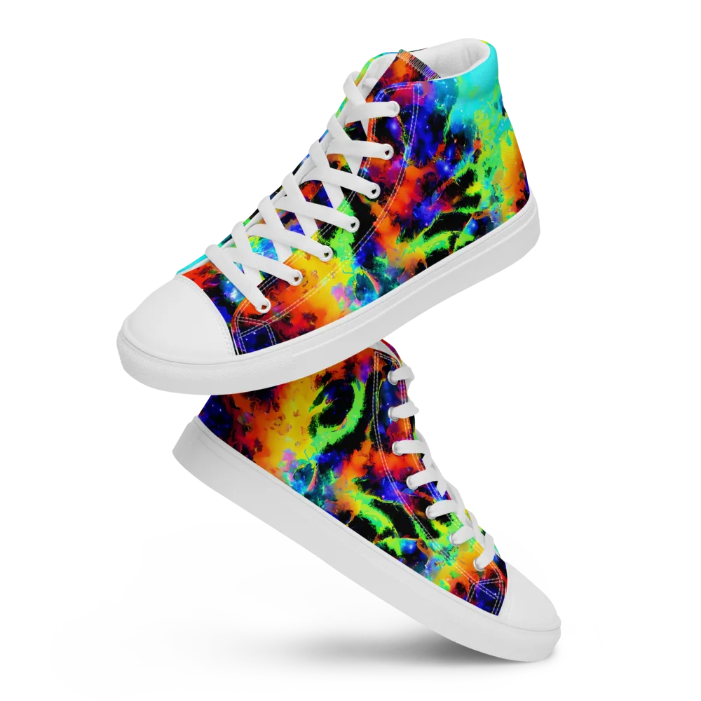 Psychic Pigment on Men's High Top Canvas Shoes — Front