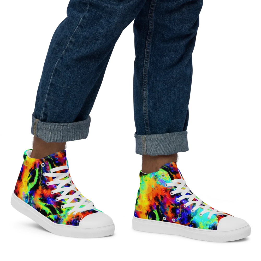 Psychic Pigment on Men's High Top Canvas Shoes — Right