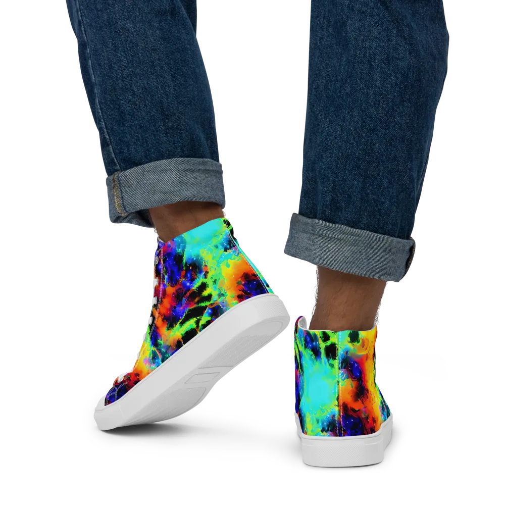 Psychic Pigment on Men's High Top Canvas Shoes — Back