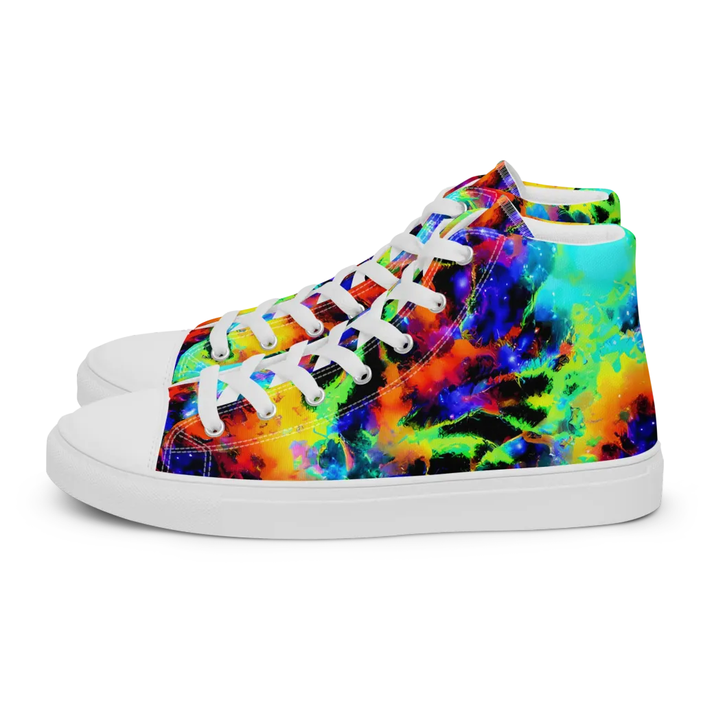 Psychic Pigment on Women's High Top Canvas Shoes — Left