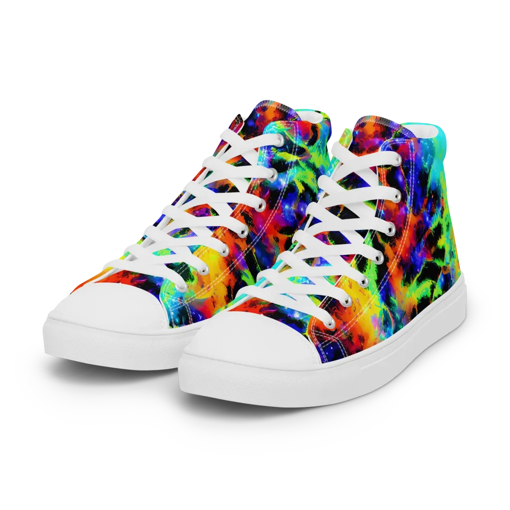 Psychic Pigment on Women's High Top Canvas Shoes — Left Front