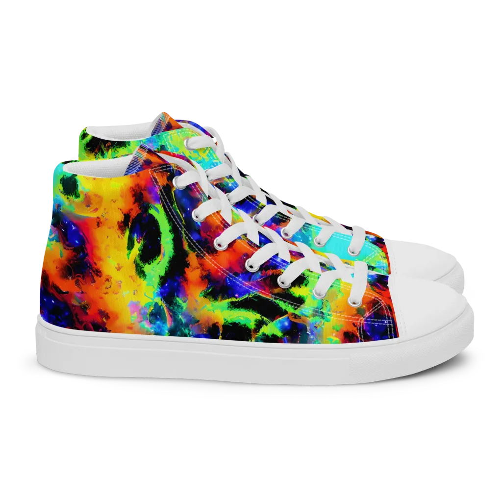 Psychic Pigment on Women's High Top Canvas Shoes — Right