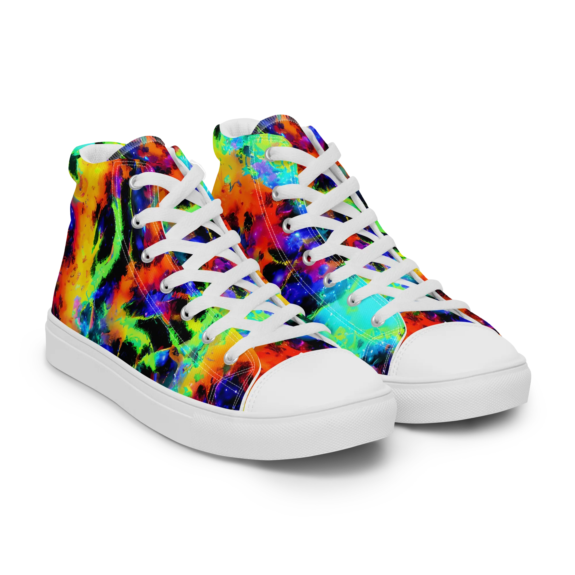 Psychic Pigment on Women's High Top Canvas Shoes — Right Front