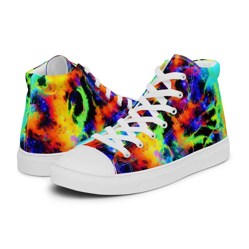 Psychic Pigment on Women's High Top Canvas Shoes — Left