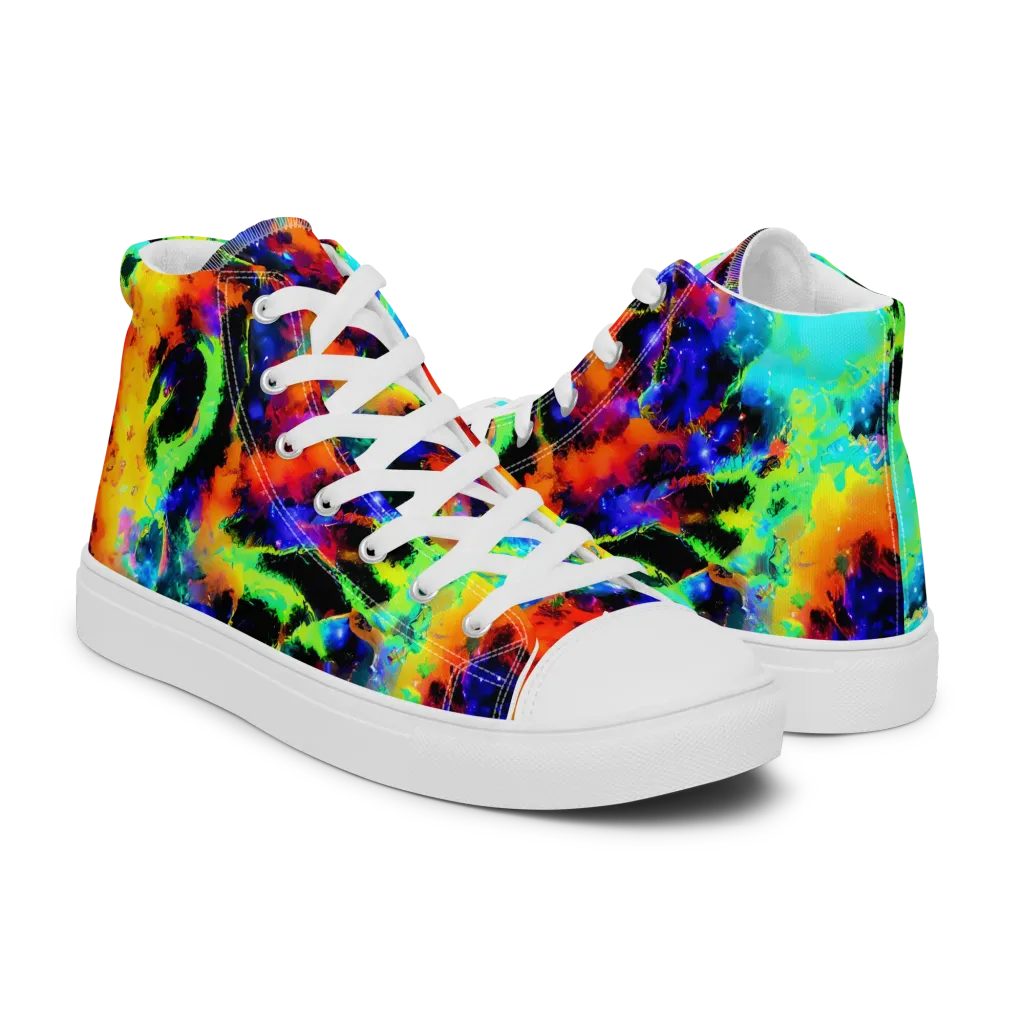 Psychic Pigment on Women's High Top Canvas Shoes — Right