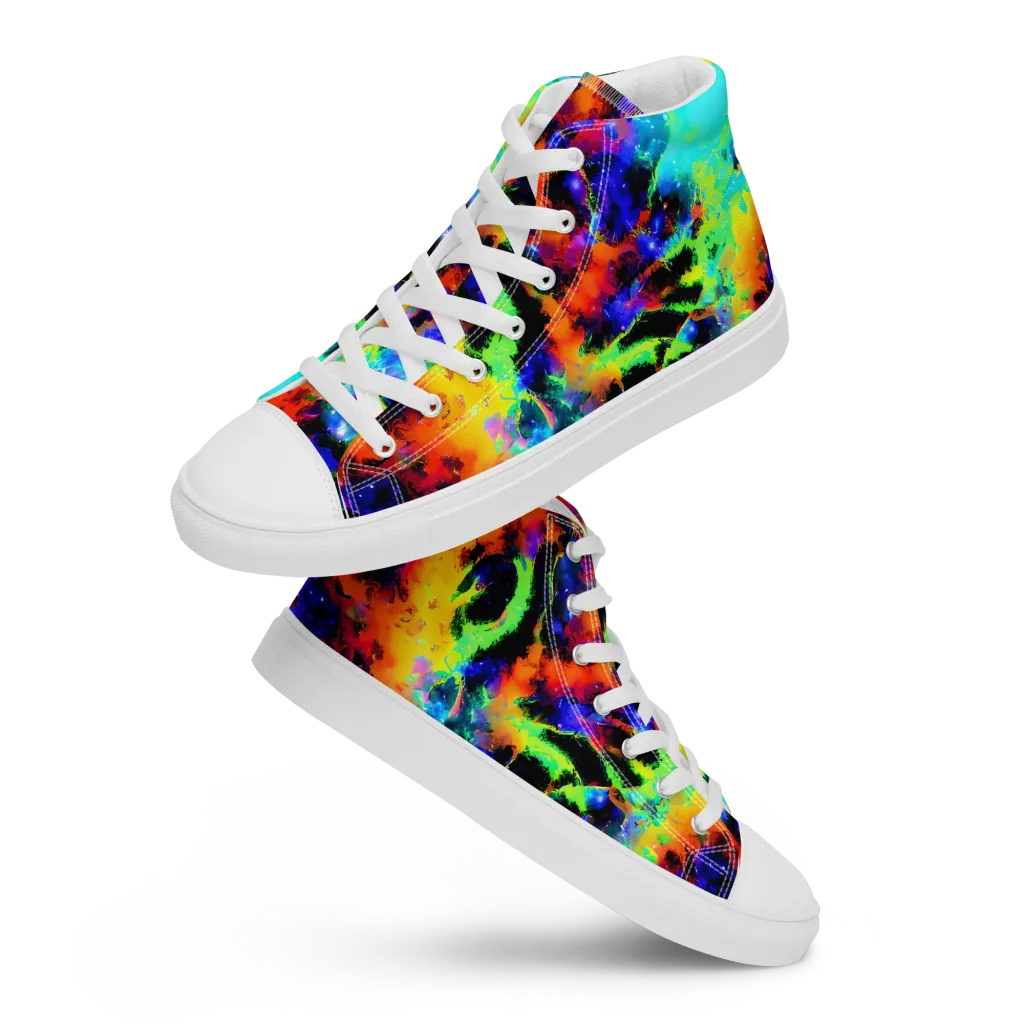 Psychic Pigment on Women's High Top Canvas Shoes — Front