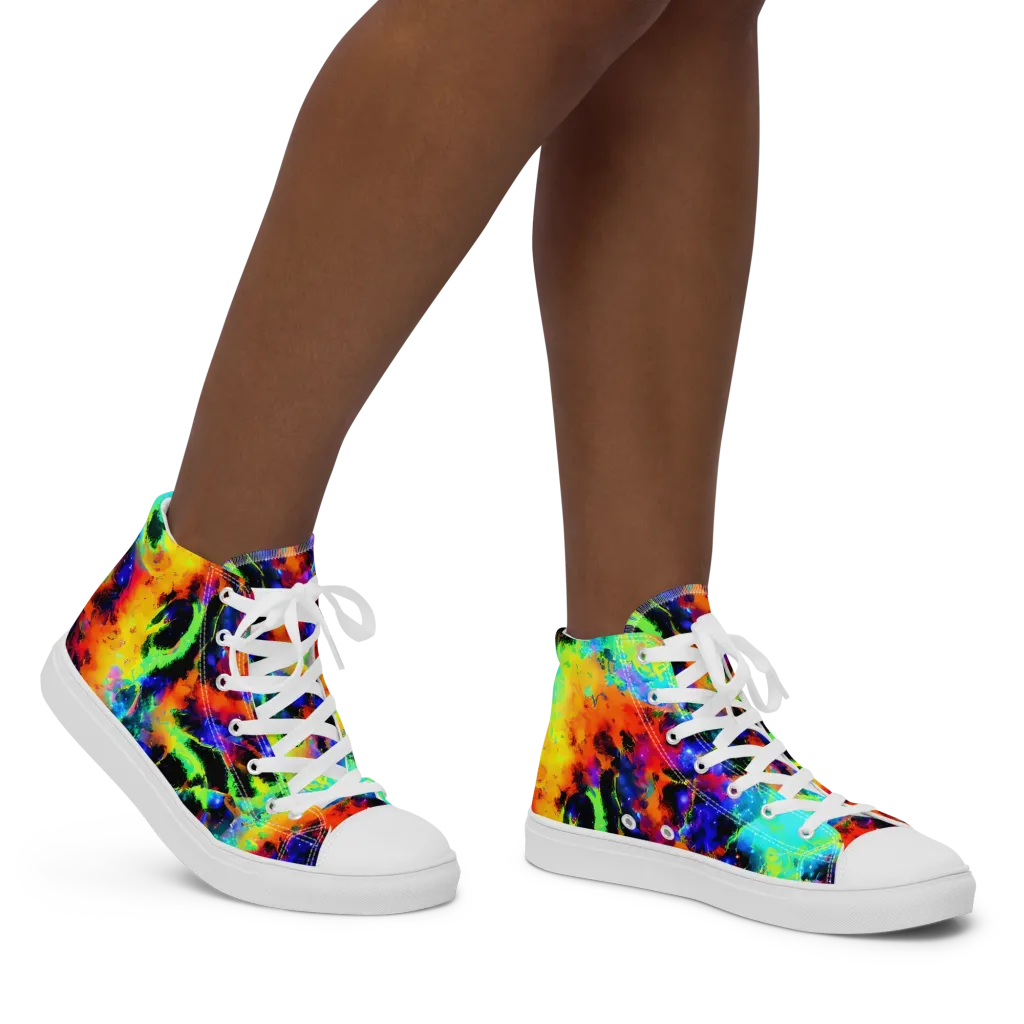 Psychic Pigment on Women's High Top Canvas Shoes — Right