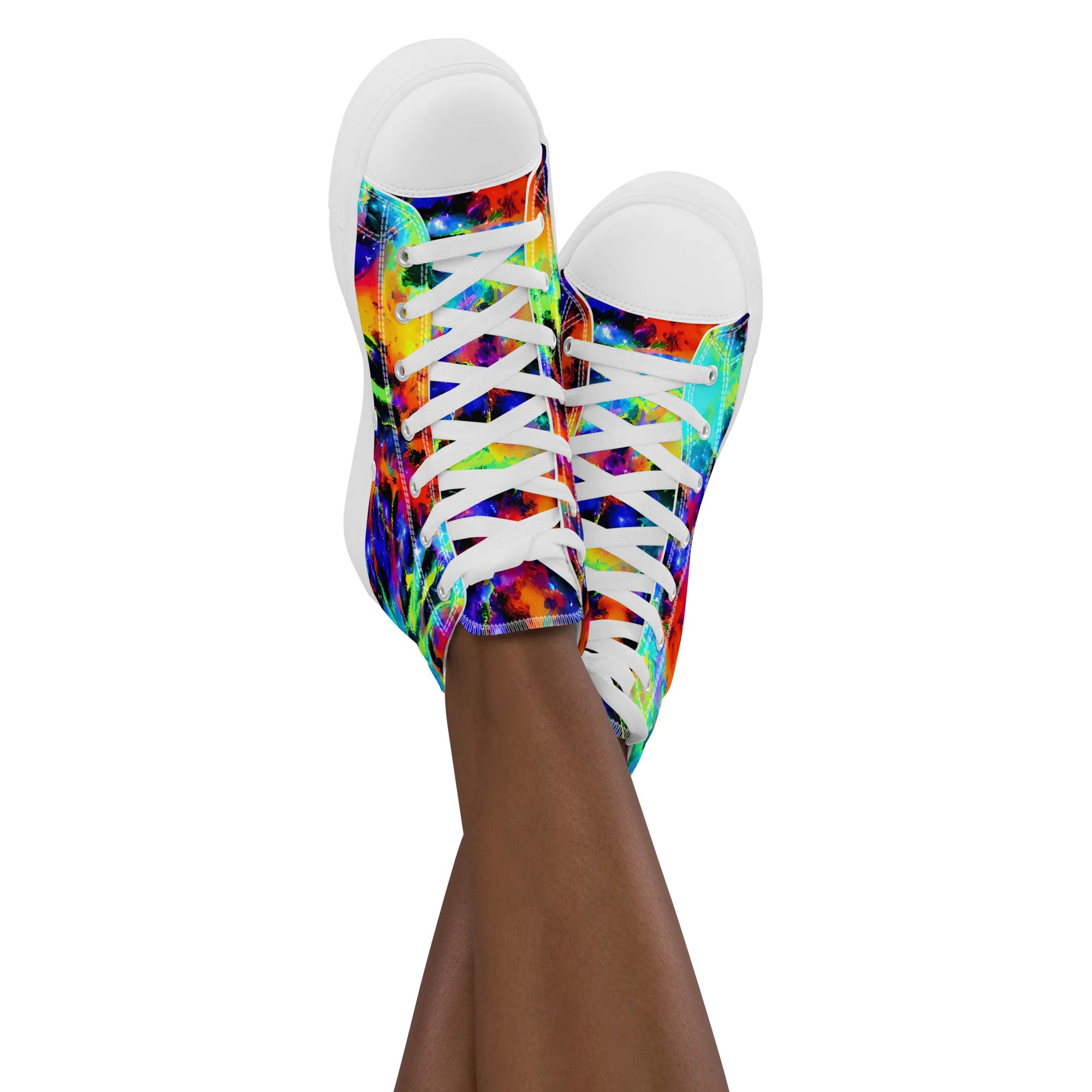 Psychic Pigment on Women's High Top Canvas Shoes — Front