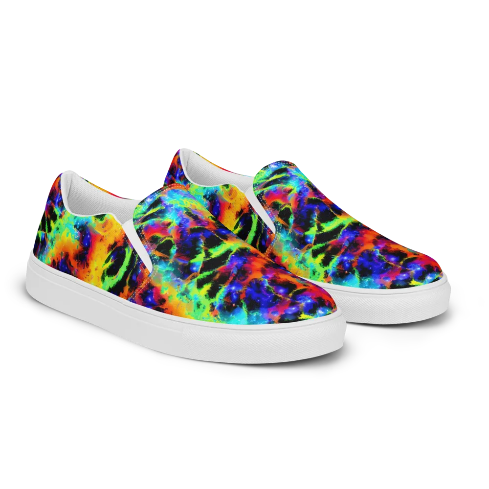 Psychic Pigment on Men's Slip-On Canvas Shoes — Right Front