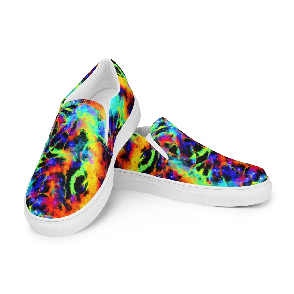 Psychic Pigment on Men's Slip-On Canvas Shoes — Left Front
