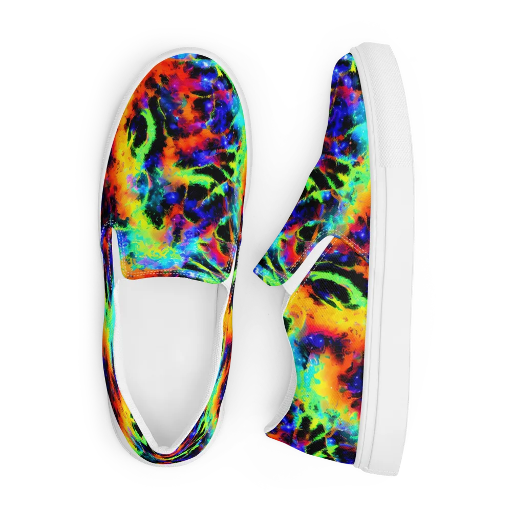 Psychic Pigment on Men's Slip-On Canvas Shoes — Front