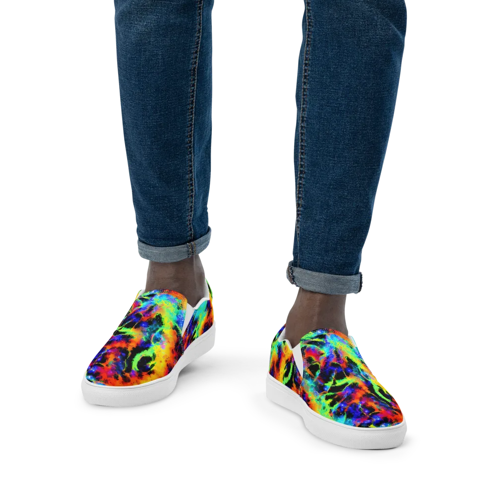Psychic Pigment on Men's Slip-On Canvas Shoes — Front