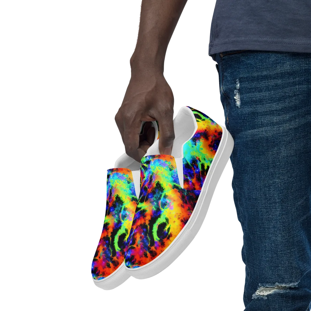 Psychic Pigment on Men's Slip-On Canvas Shoes — Left Front